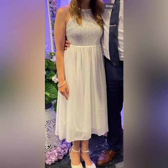 White and silver sequin dress from Lulus - Picture 7 of 9